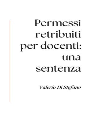 cover image of Permessi retribuiti per docenti